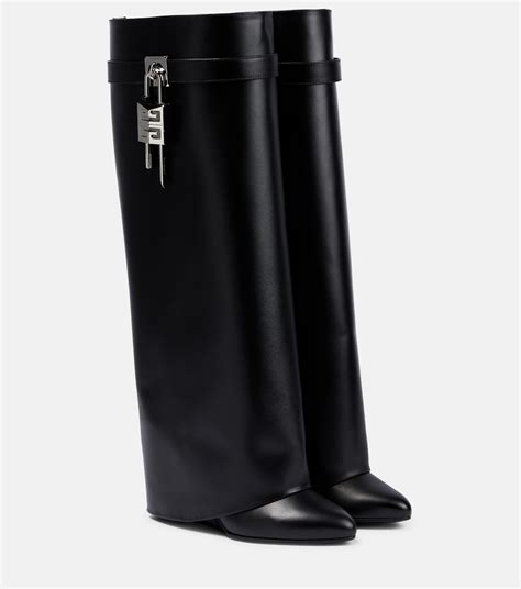 givenchy shark lock boots wide fit in leather|Givenchy shark lock boots outfit.